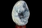 Crystal Filled Celestine (Celestite) Egg Geode - Madagascar #98793-2